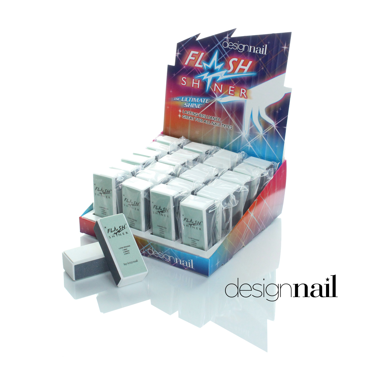 Flash Shiner Block 24 Piece Display by Design Nail